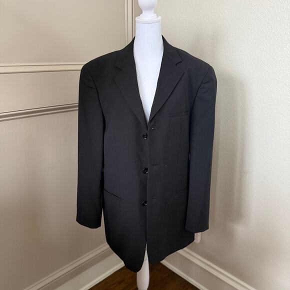 Wilke Rodriguez 38R Black Stretch Wool Mens Blazer Suit Jacket Sport Coat - Picture 1 of 6